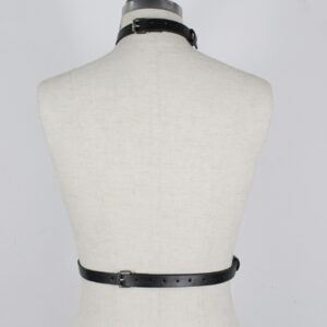 Women’s Leather Round Neck Integrated Adjustable Belt