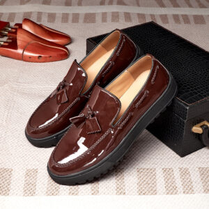 Tassel Casual Leather Shoes For Men One Pedal Loafer New