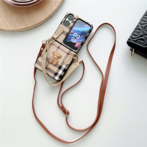 Leather Brown Stripe Phone Case