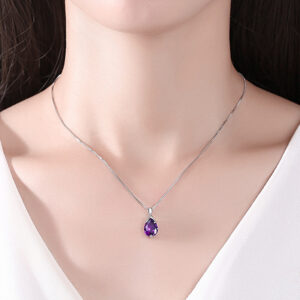 Sterling Silver S925 Pendant Vintage Amethyst Elegant Women’s Jewellery