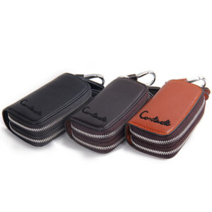 Leather Key Case Double Zipper Car