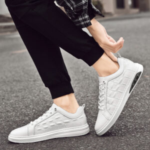 Leather Shoes Breathable Pattern Casual Sneakers