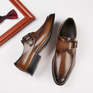 British Style Buckle Business Leather Shoes Men