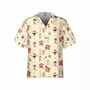 Acetate Fiber Men’s Short-sleeved Shirt Stretch Printed Shirt