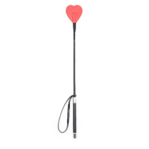 Black Red Heart-shaped Training Pointer Leather Whip