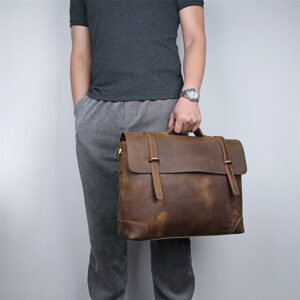 Crazy Horse Leather Large-capacity Laptop Bag