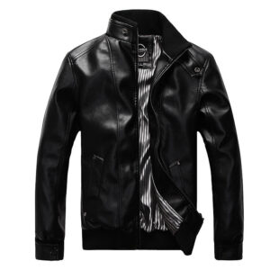 Fashion Brand Casual PU Leather Jacket Youth All-match Leather Jacket Men