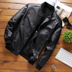 New Leather Coat Men’s Spring And Autumn Korean Style Fashion Letters Casual Baseball Uniform Handsome Top Jacket Men