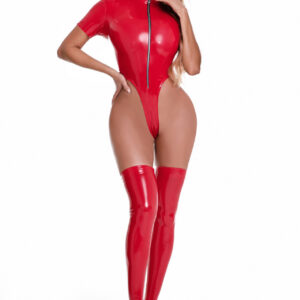 Bright Patent Leather Bodysuit High Elastic Leather PU