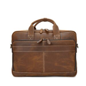 Horse Leather Men’s Shoulder Bag Leather Laptop Men’s Briefcase Portable