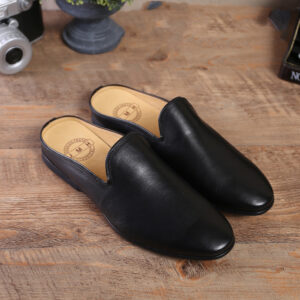 Summer Fashion Casual Men’s Slippers, Soft Leather Soft Sole Baotou Half Slippers