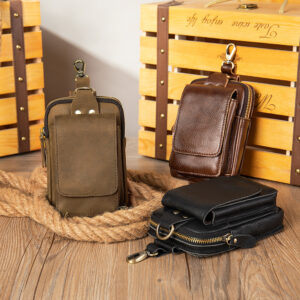 Men’s Head Leather Chest Bag Business Casual Leather Crossbody Chest Bag Student Chest Bag