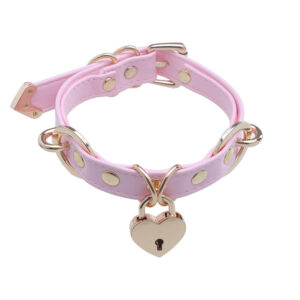 Love Lock Simple Convex Hardware Design Daily Leather Collar