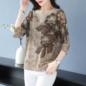 Plus Size Blouse For Middle-aged Women Knitwear