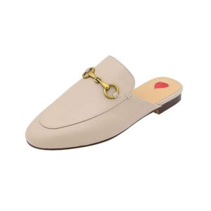 Horsebit Baotou Half Slippers Women’s Outer Wear Leather Sandals