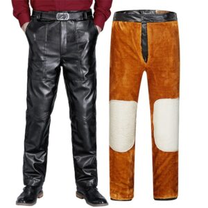 Thick Waist Support Leather Men’s Casual Pants