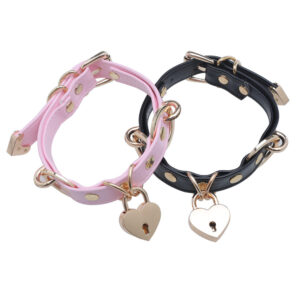 Love Lock Simple Convex Hardware Design Daily Leather Collar