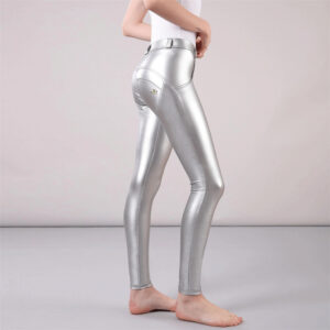 Women’s Yoga Fitness Peach Butt Lifting Leather Pants