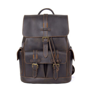 Large-capacity Leather School Bag Travel Locomotive Bag