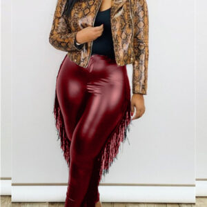 Tassel Wrap Buttocks 9 Inch Large Leather Pants