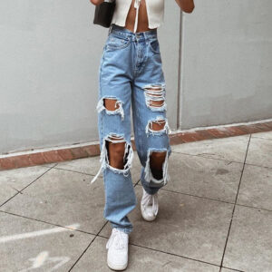 Women Jeans Ripped Slimming Washed Women’s Jeans Trousers