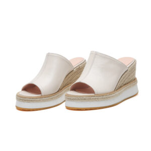 Straw Leather Wedge Sandals And Slippers