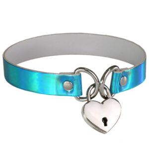 Punk Style Laser Luminous Short Concentric Love Lock Collar Neckband Collarbone Necklace