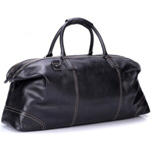 Men’s Portable Large Capacity Travel Leather Travel Bag