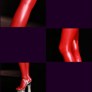 Women’s Latex Ammonia Solid Color PU Leather Stockings