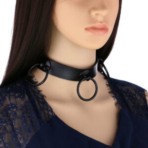 Personalized Simple PU Leather Collar Ring Necklace