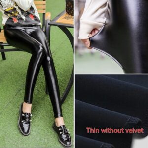 Leather Pants Women’s Thick Large Size High Waist PU Leather Leggings