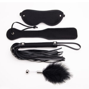 Black Training Pat Toy Whip Eye Mask Feather Four-piece Set