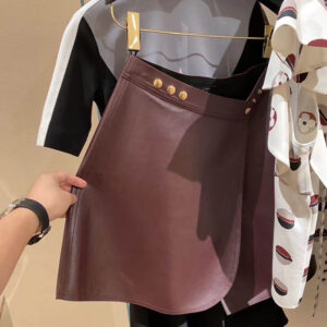 Women’s A-line Skirt With Leather Skirt