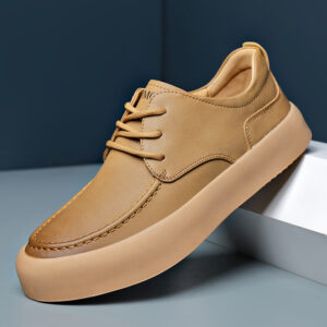 Men’s Leather Flat Bottom Casual Sneakers