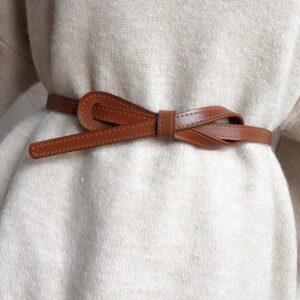 Thin Belt Women’s Faux Leather All-match Knotted Decorative Belt