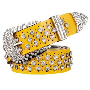 Gypsophila Rhinestone Leather Women’s Belt