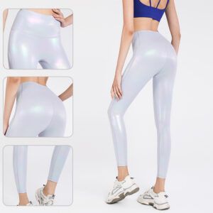 Hot Shinbene Embossing Workout Gym Athletic Pants Leggings Women High Waist Elastic Sport Yoga Fitness Leggings  Length