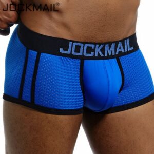 JOCKMAIL Brand Underwear Boxer Men Breathable Mesh Men’s Boxers Male Underpants Sexy Gay penis pouch Panties  Mens Trunks Pant