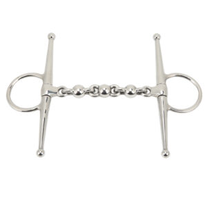 135mm Stainless Steel Horse Mouth Bit Horse Mouth Riding Full Cheek Snaffle Bit with Ball Chain