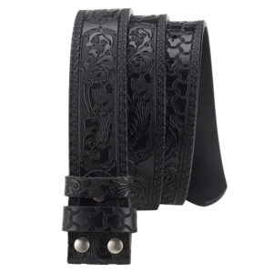 Embossed Belt Without Buckle Smooth Leather Belt