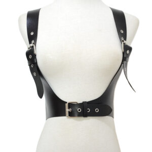 Strap faux leather black belt