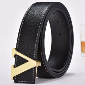 Korean fashion letter leather belt men’s belt