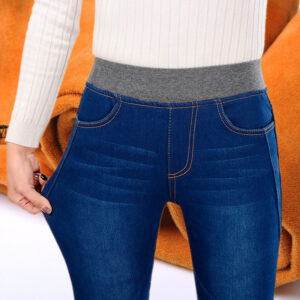 Plus Velvet Thick Jeans Women Trousers Plus Size Pencil Women Trousers