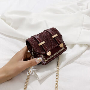 Patent leather sequin mini bag