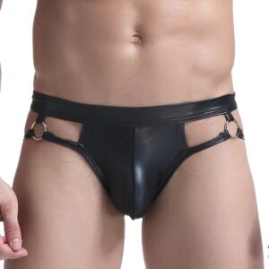 Men’s sexy patent leather boxer briefs