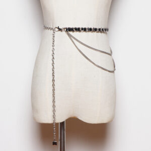 Metal Small Leather Belt Decorative Chain Skirt Belt