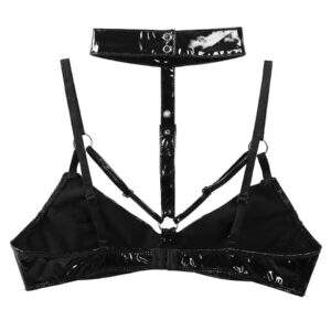 Patent Leather Adjustable Leather Bra