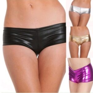 Leather Strapless Underwear Color Gold Black Red Leather Pants