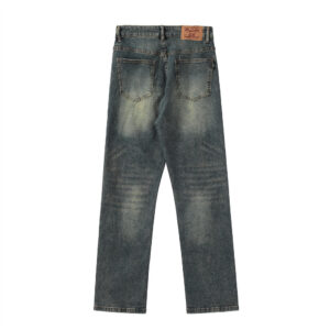 Contrast Color Washed Jeans For Men