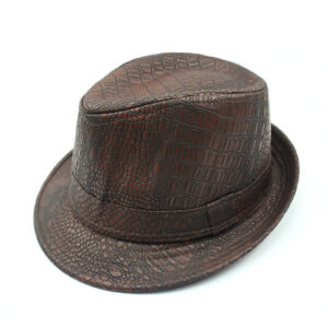 Men’s And Women’s Simple British Vintage Jazz Pu Leather Hat